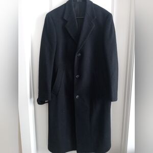 Men's Classic Black Overcoat
